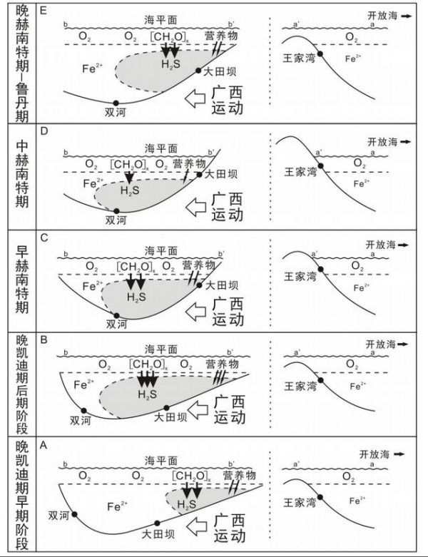 图2　广西运动对古水体环境的影响示意图